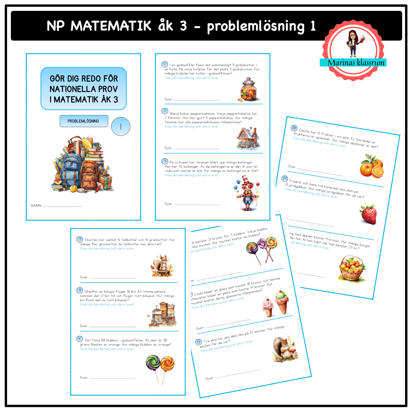 Nationella prov åk 3 matematik - problemlösning 1