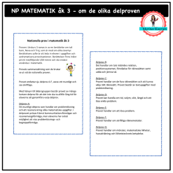 Nationella prov matematik åk 3 - om delproven