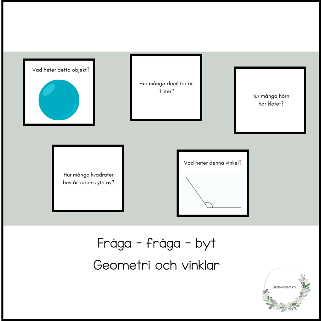 Fråga fråga byt – geometri och vinklar