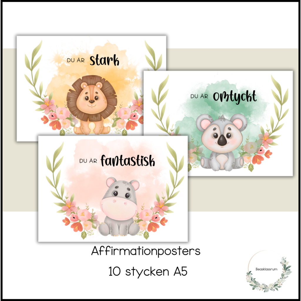 Du är – affirmationposters a5