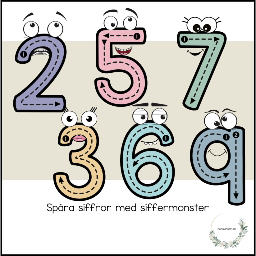 Spåra siffror – pastell