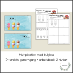 Multiplikation med kulglass – interaktiv genomgång + arbetsblad i 2 nivåer - bild 1