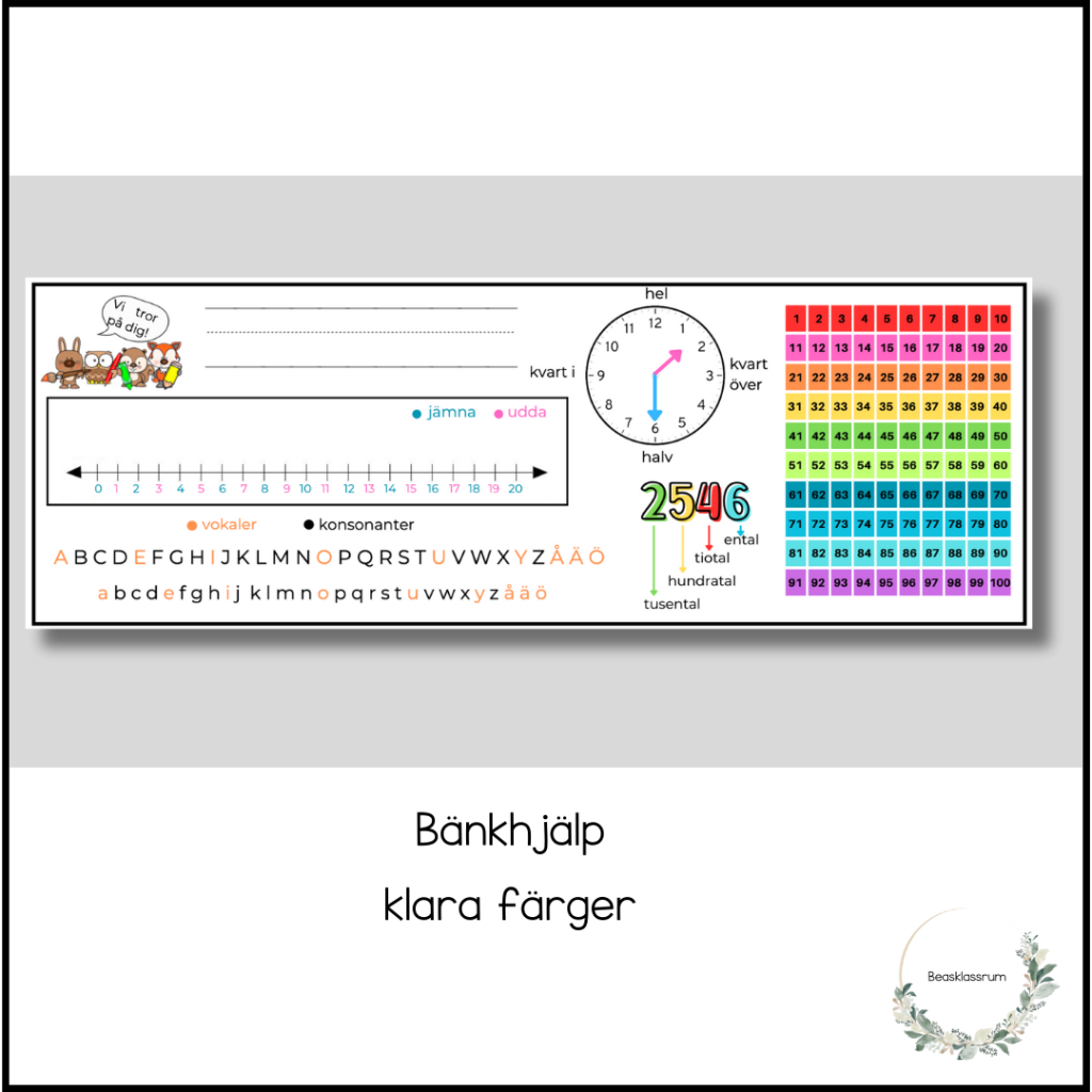 Bänkhjälp – klara färger