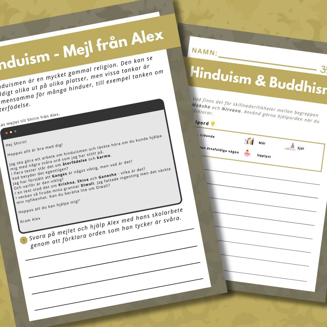Hinduism & Buddhism (komplett grovplanering + material) baserat på PULS SO.