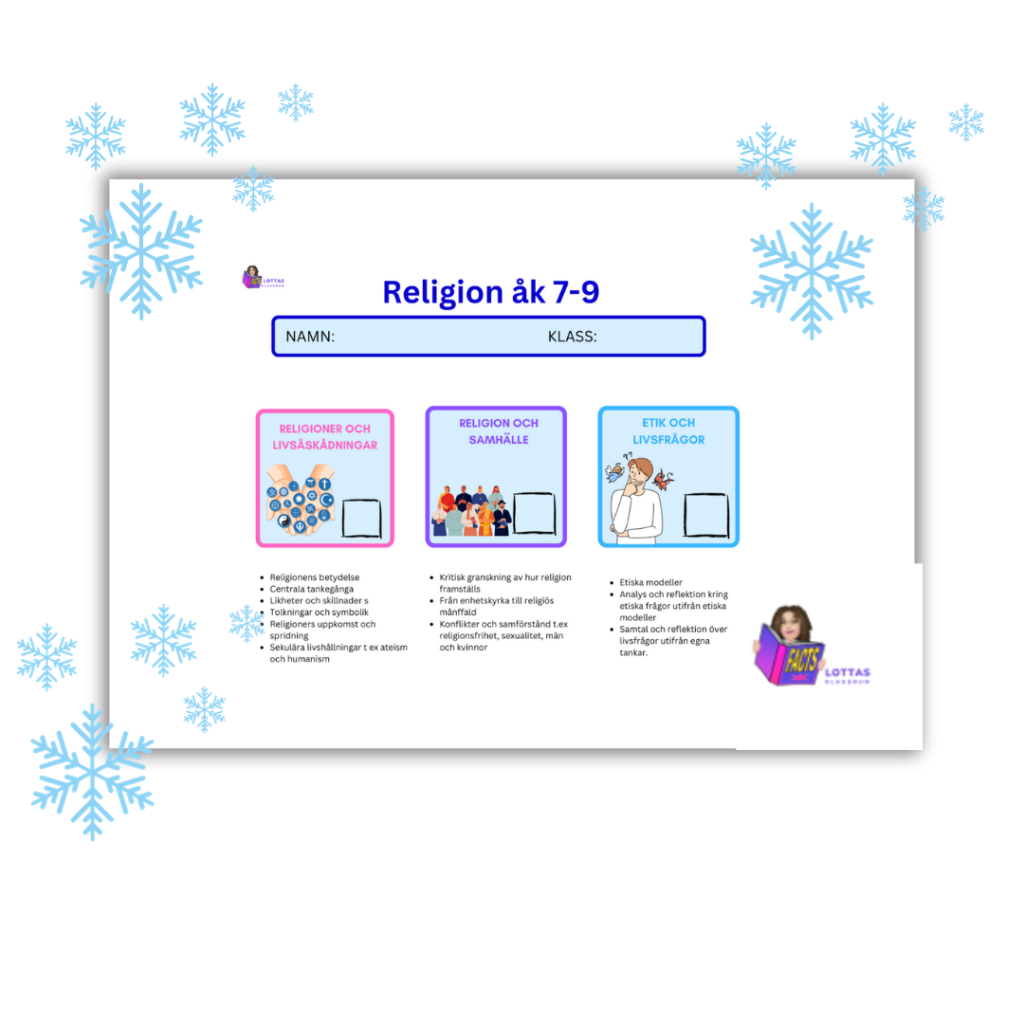 Centralt innehåll Religion åk 7-9