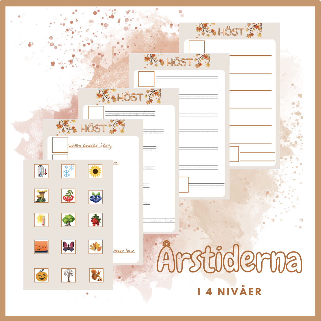 Arbetsblad årstiderna i 4 nivåer