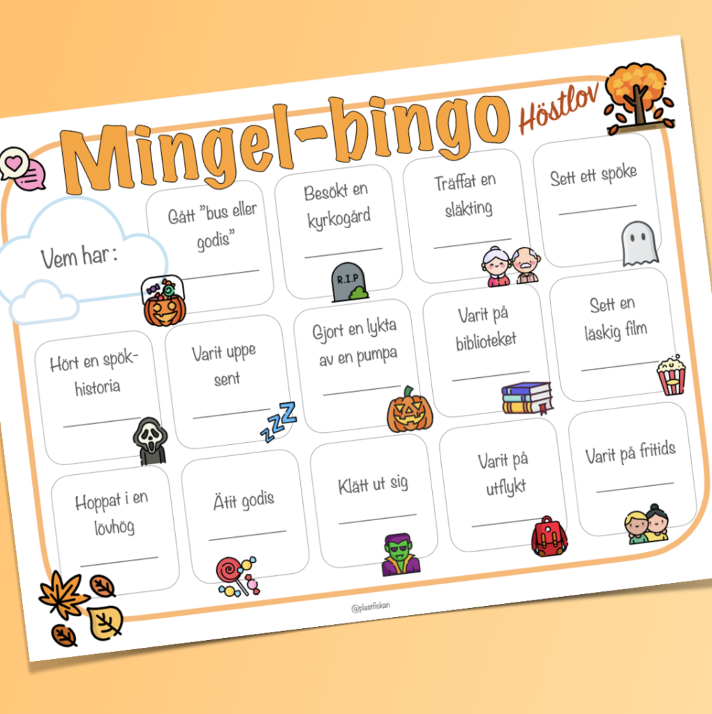 Mingel-bingo – hitta någon som: höstlov