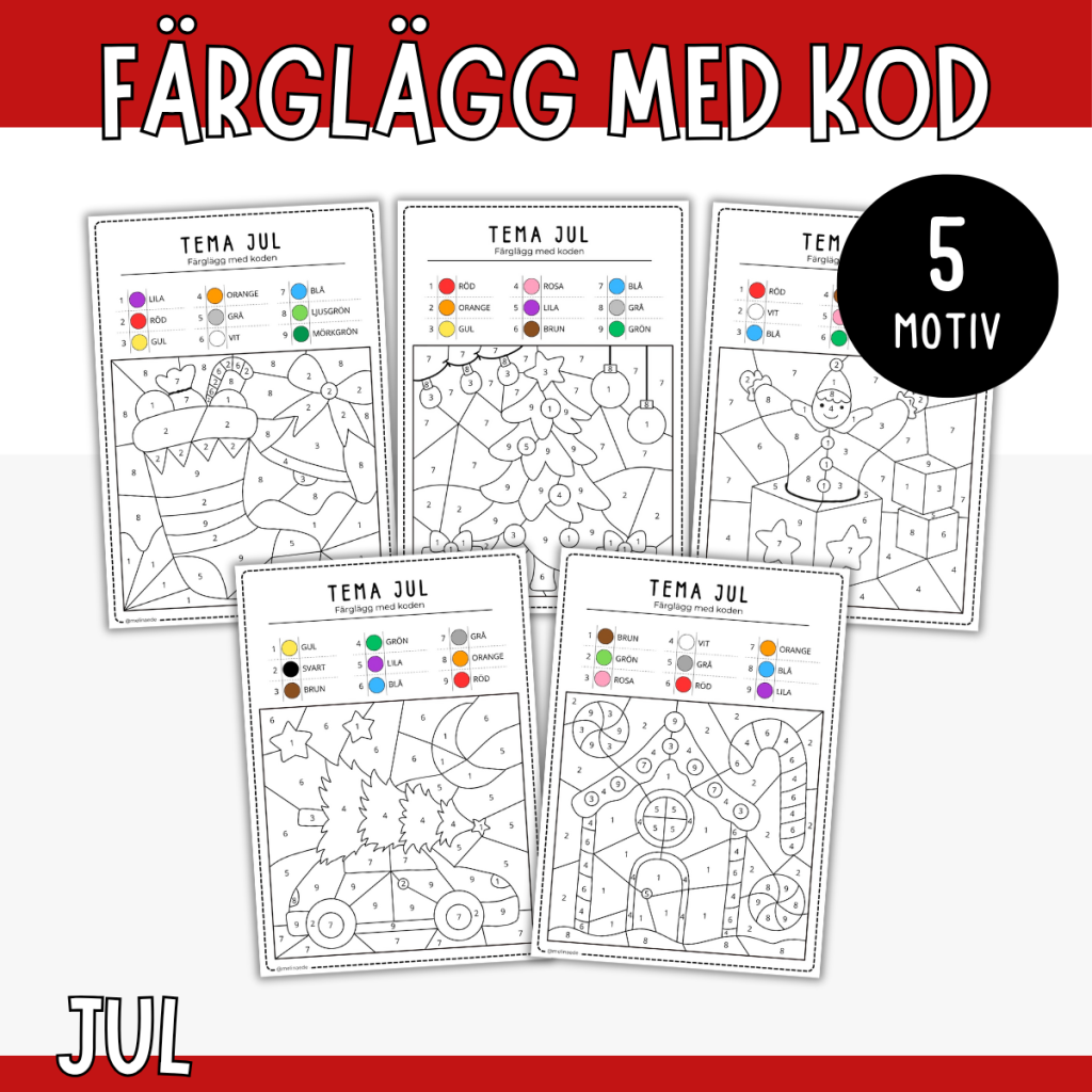 Färglägg med kod – jul