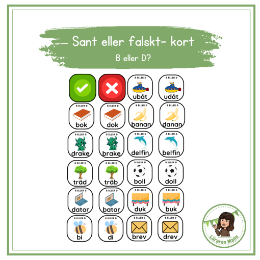 Sant eller falskt - B eller D?