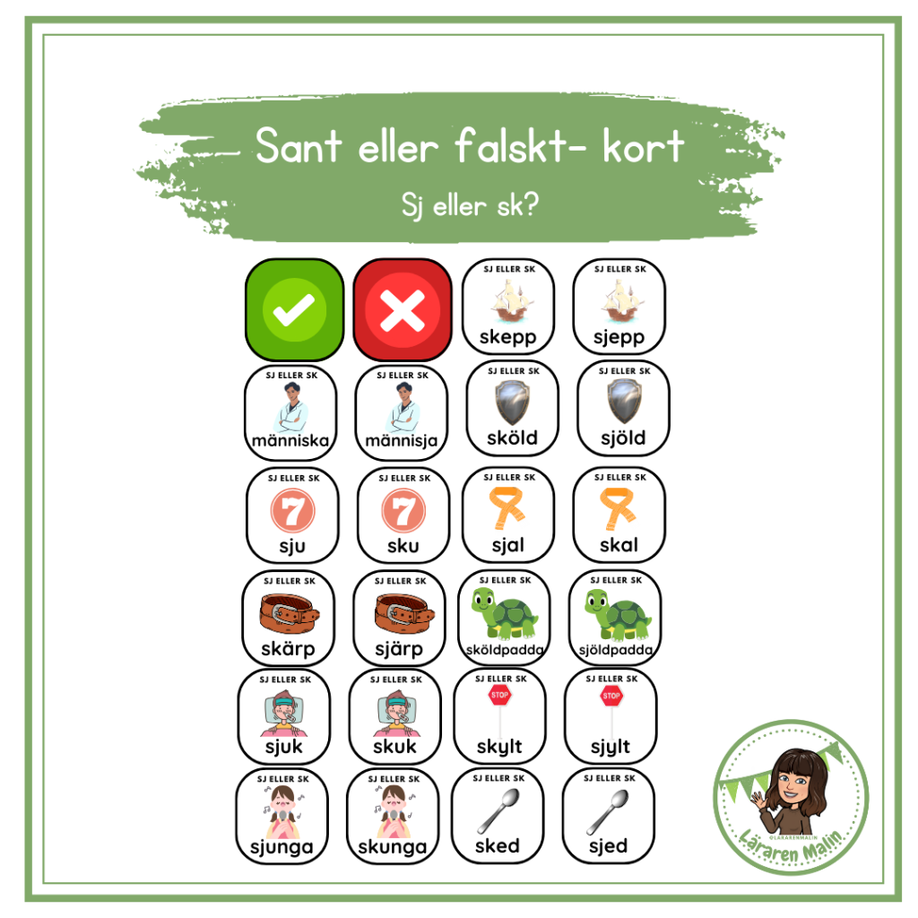 Sant eller falskt – sj eller sk?