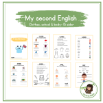 My second English- häfte som tränar på ”Clothes, school, body”. - bild 1