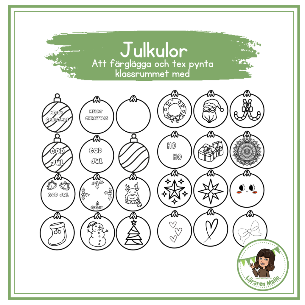 Julkulor – färglägg