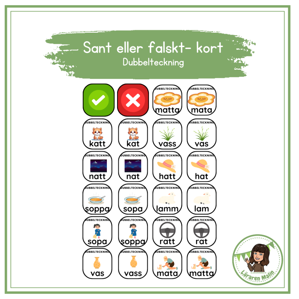 Sant eller falskt – dubbelteckning