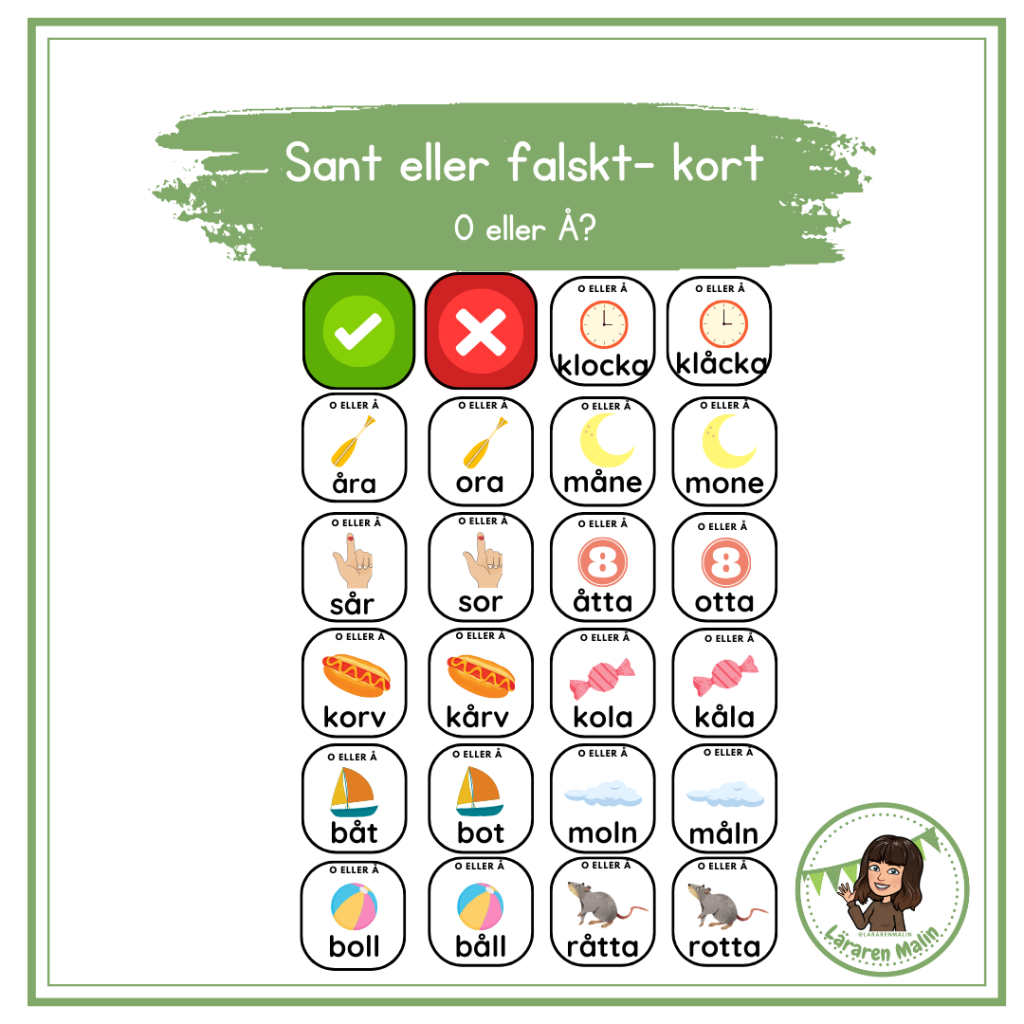 Sant eller falskt – O eller Å?