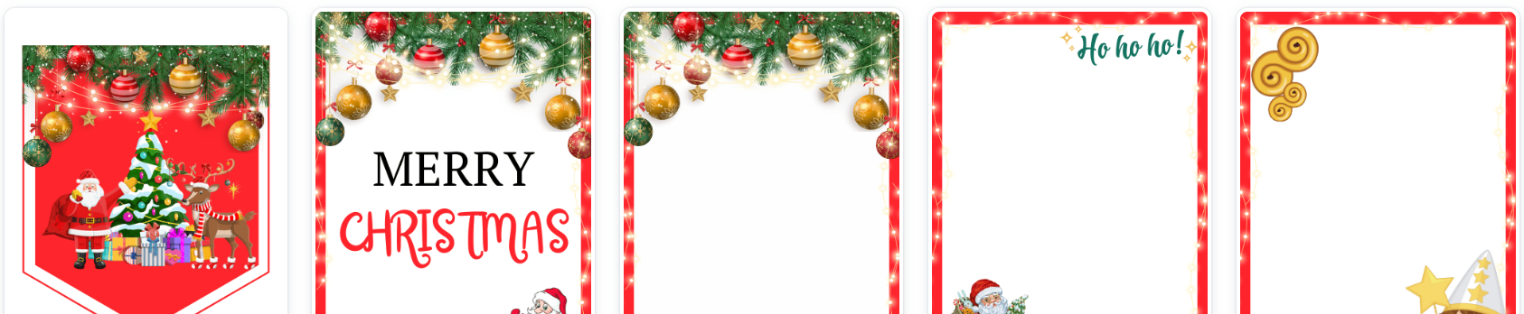 God Jul/Merry Christmas (vimplar, mallar till tipspromenad, bilder att färglägga)