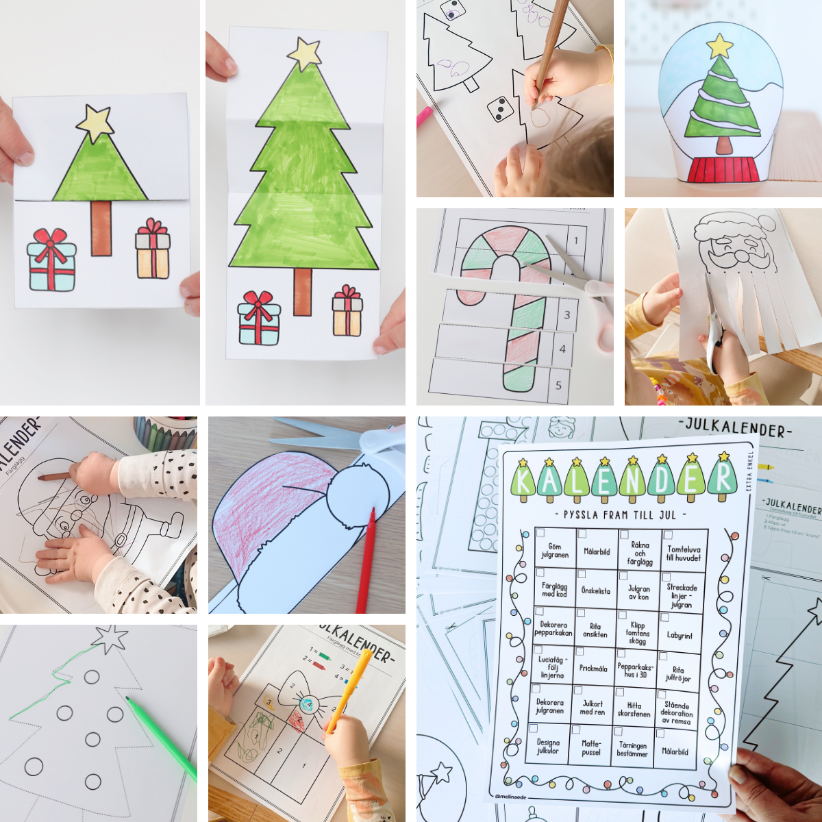 Julkalender - 24 julpyssel, adventskalender (extra enkel)