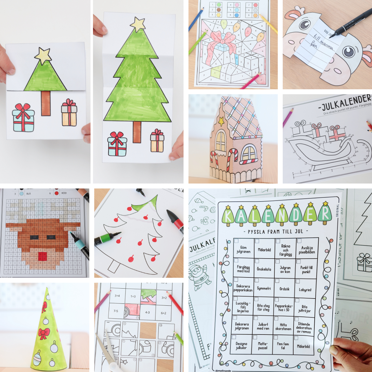 Julkalender - 24 julpyssel, adventskalender (original)