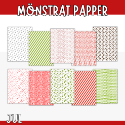 Mönstrat papper till julpyssel