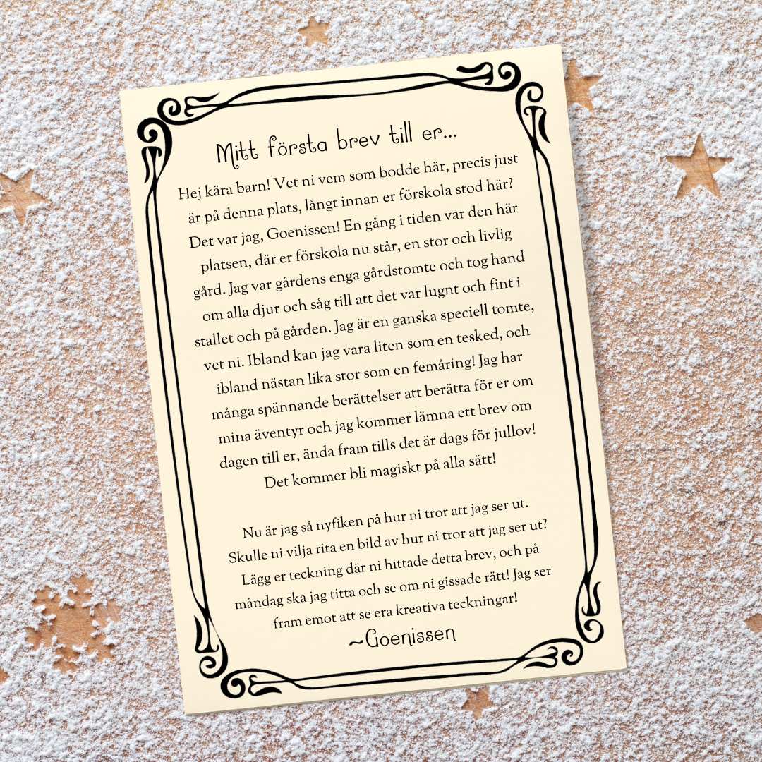 Nissebrev från Goenissen - till förskolan
