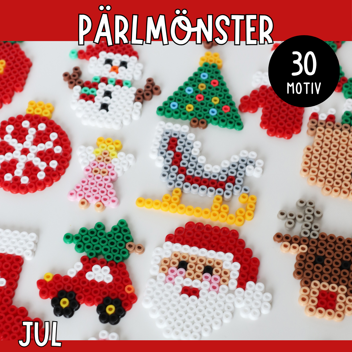 30 mönster till pärlplattor - tema jul