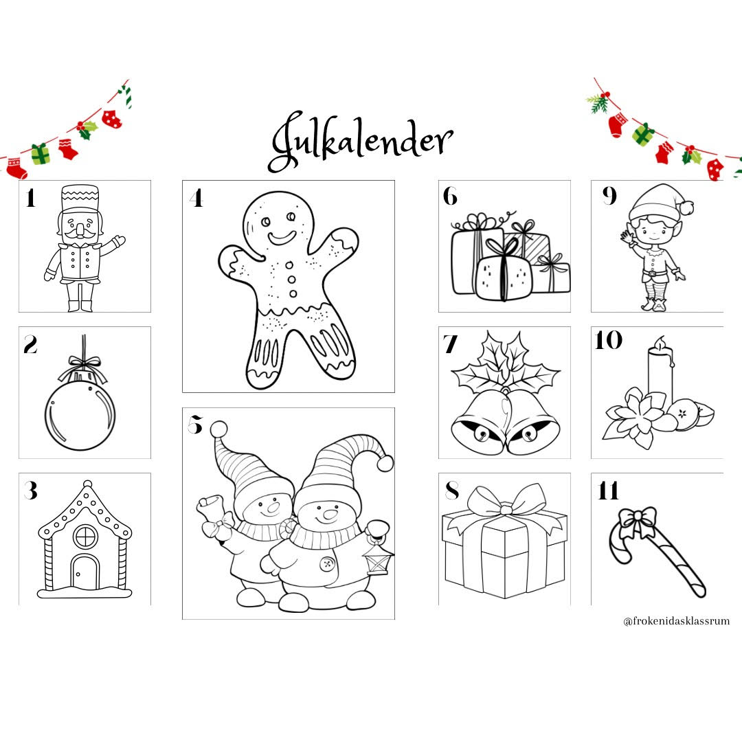 Julkalender färglägg