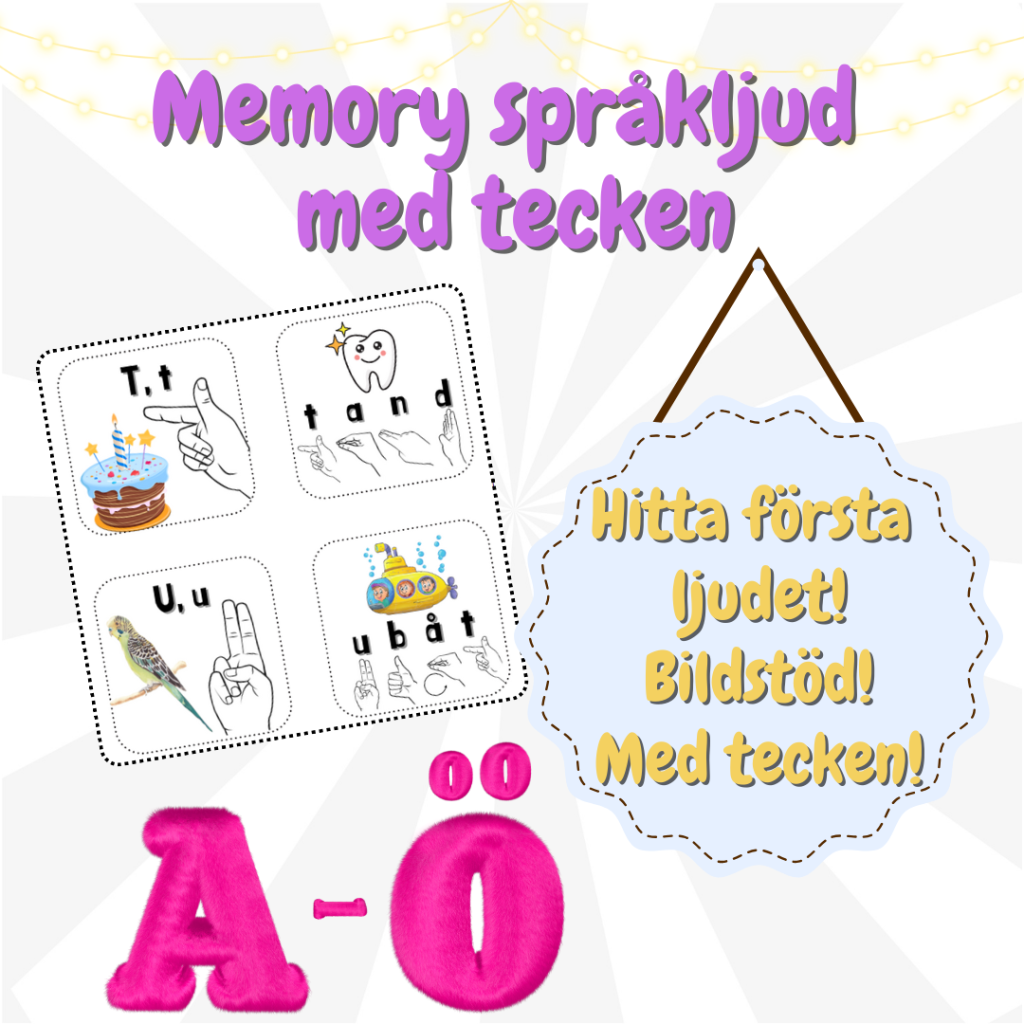 Memory språkljud med tecken