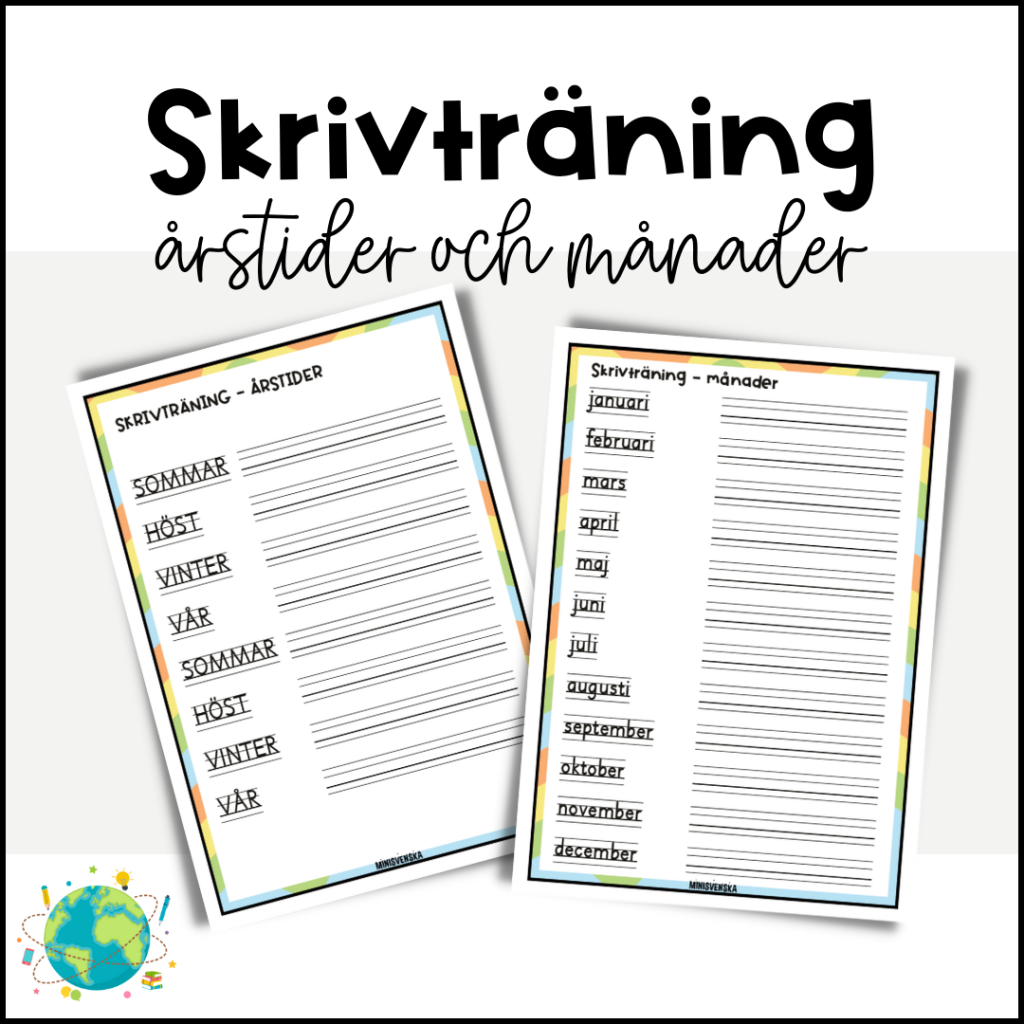 Skrivträning – Årstider och månader