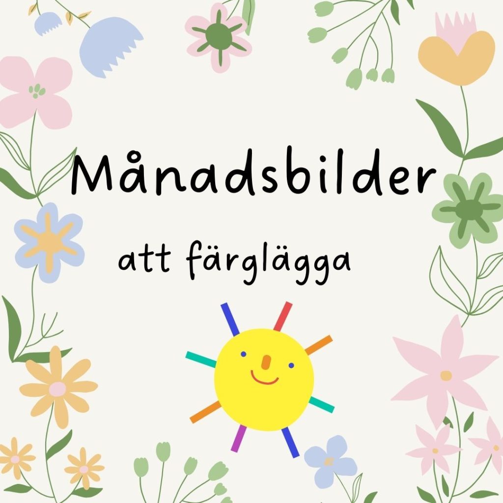 Månadsbilder att färglägga