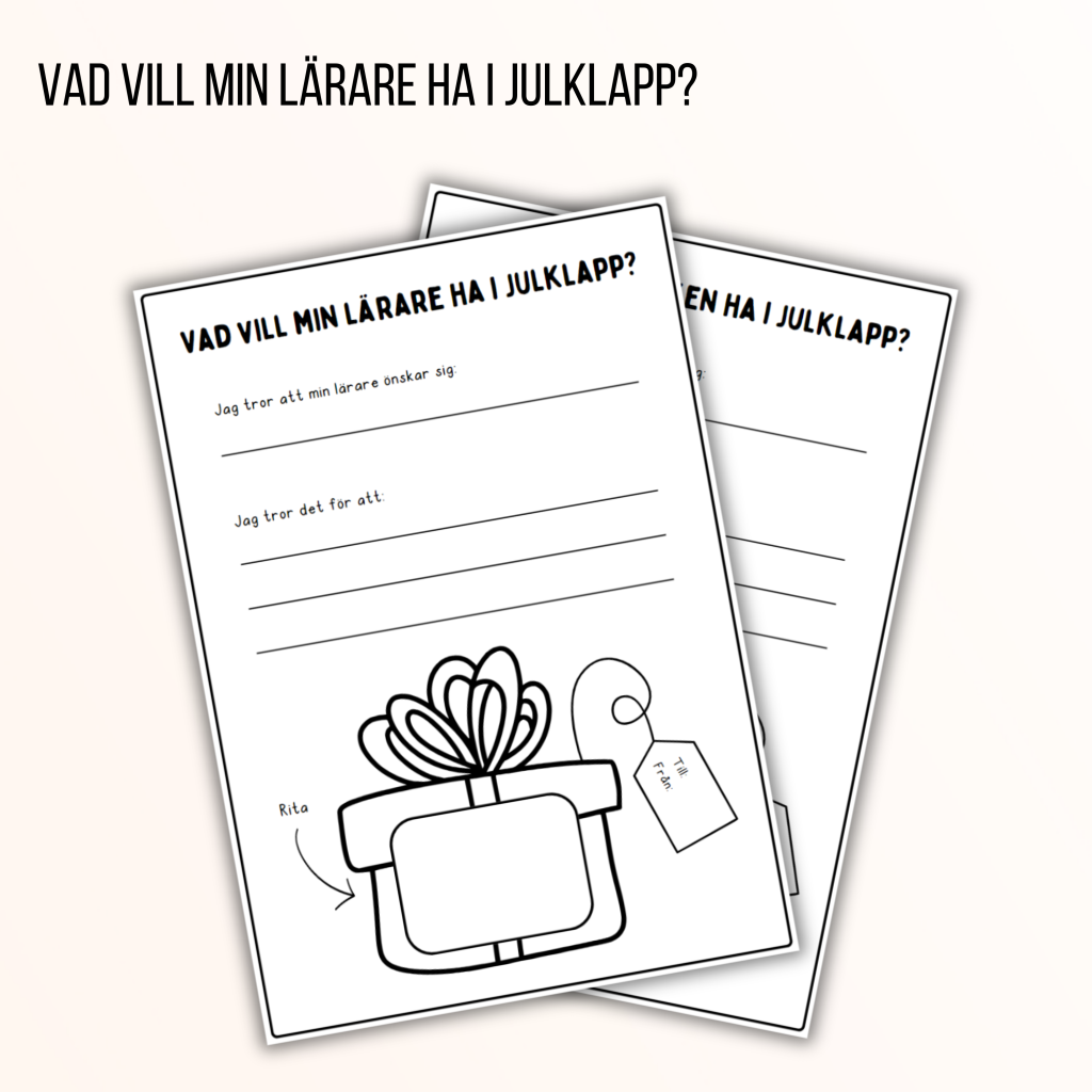 Arbetsblad – Vad vill min lärare ha i julklapp?
