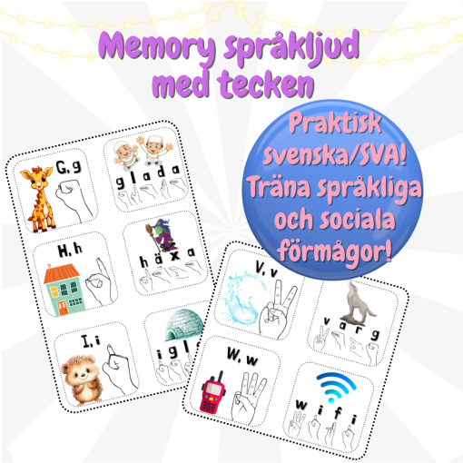 Memory språkljud med tecken
