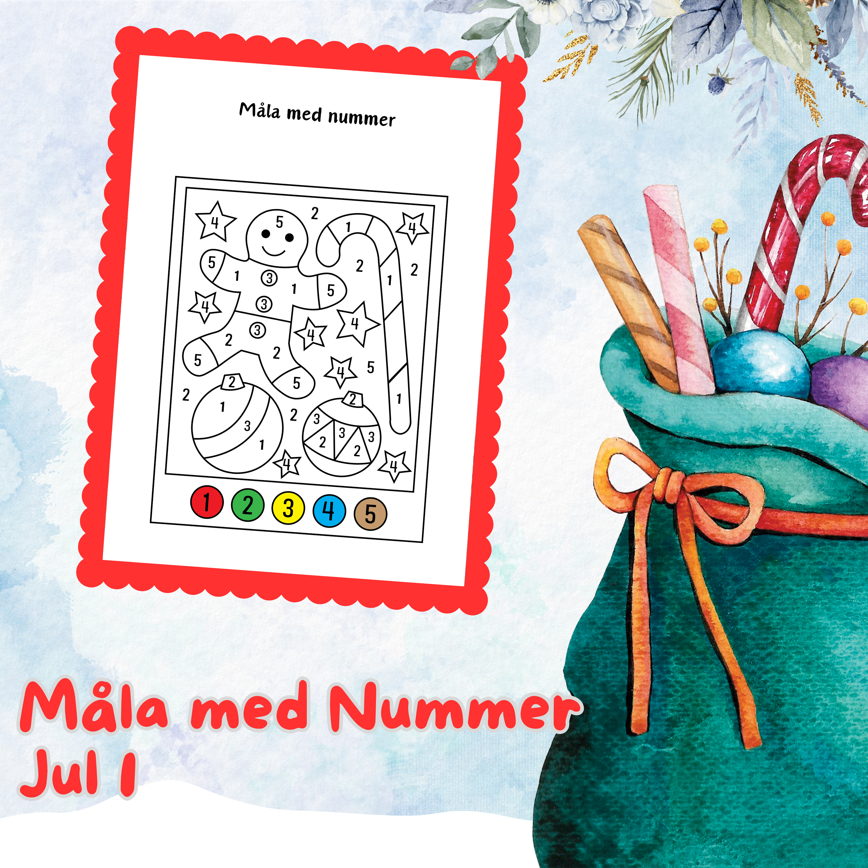 Måla med Nummer Jul Nr 1