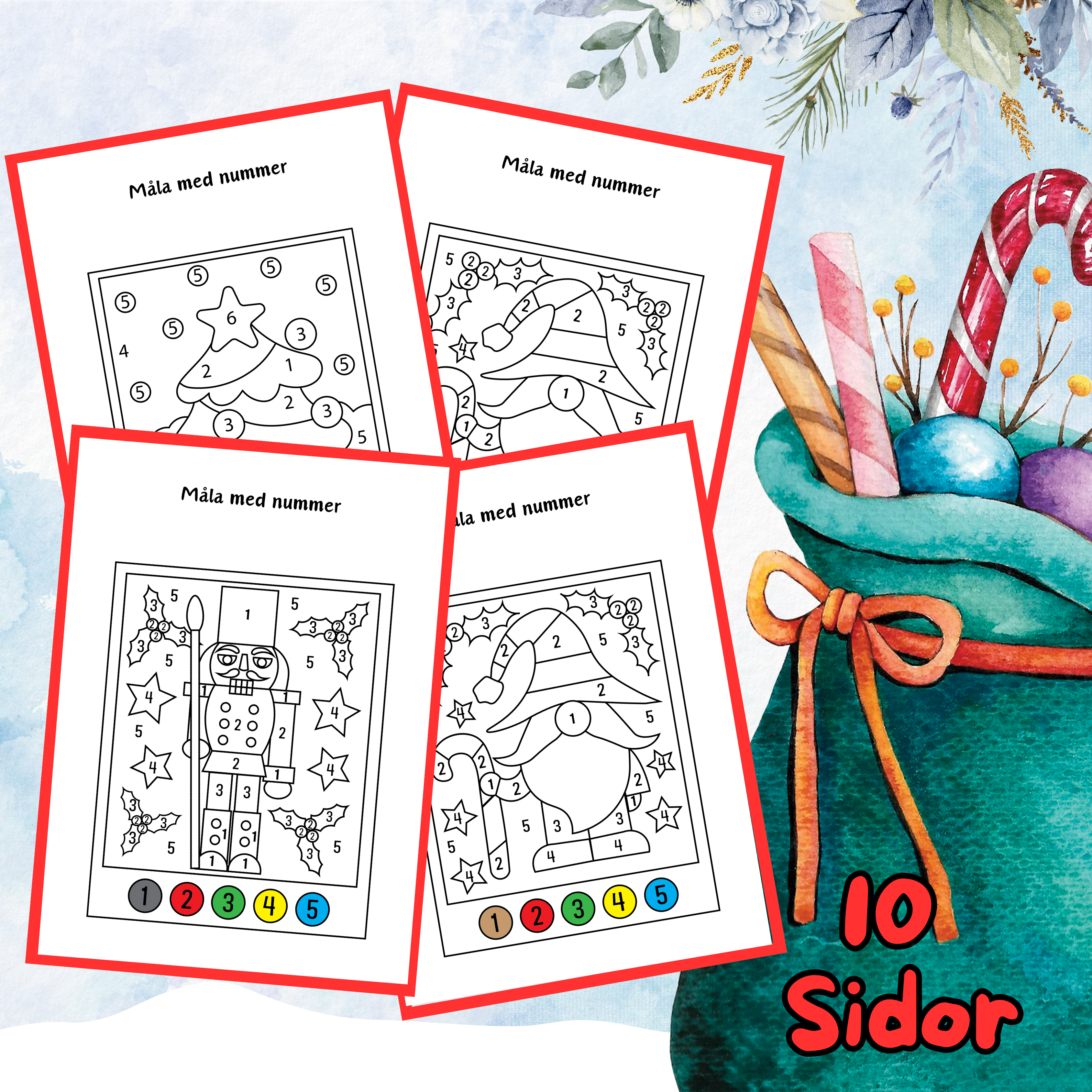 Måla med Nummer Jul Nr 1