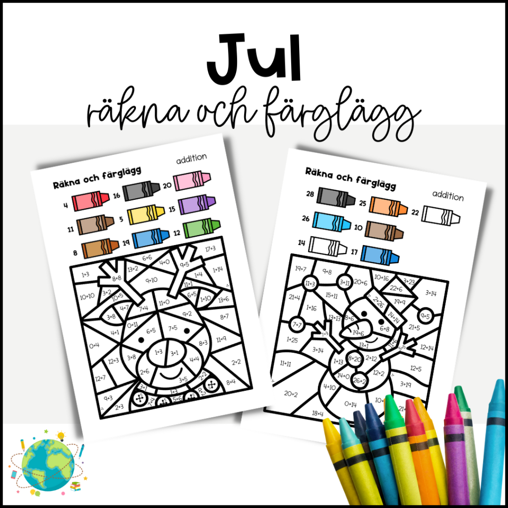 Jul – Räkna och färglägg addition