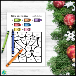 Jul – Räkna och färglägg subtraktion - bild 2