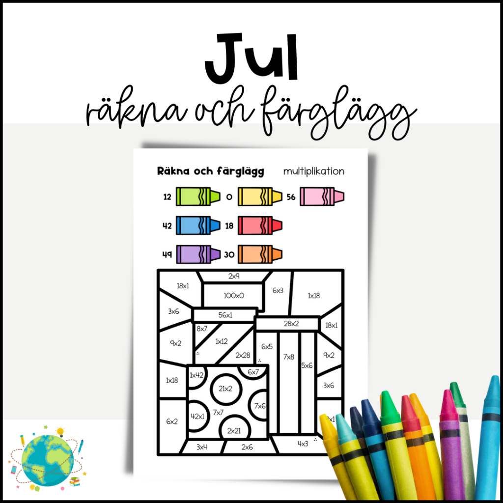 Jul – Räkna och färglägg multiplikation