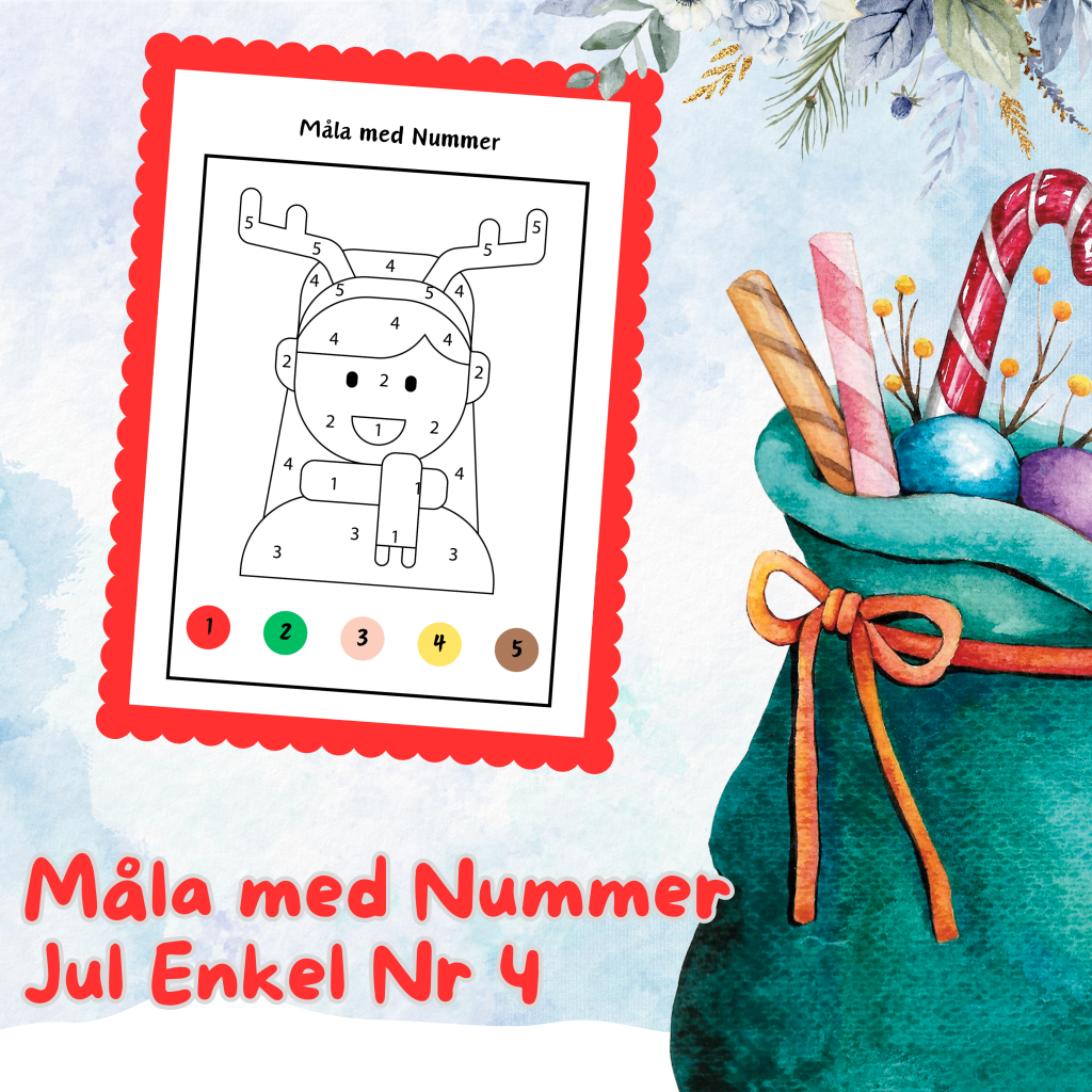 Måla med Nummer Jul Enkel Nr 4