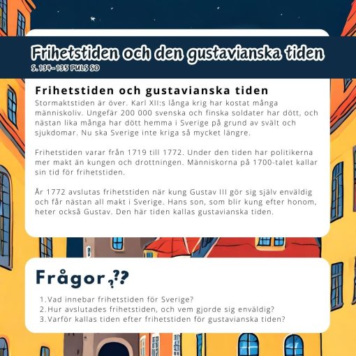 Frihetstiden och den Gustavianska tiden (lättläst text)