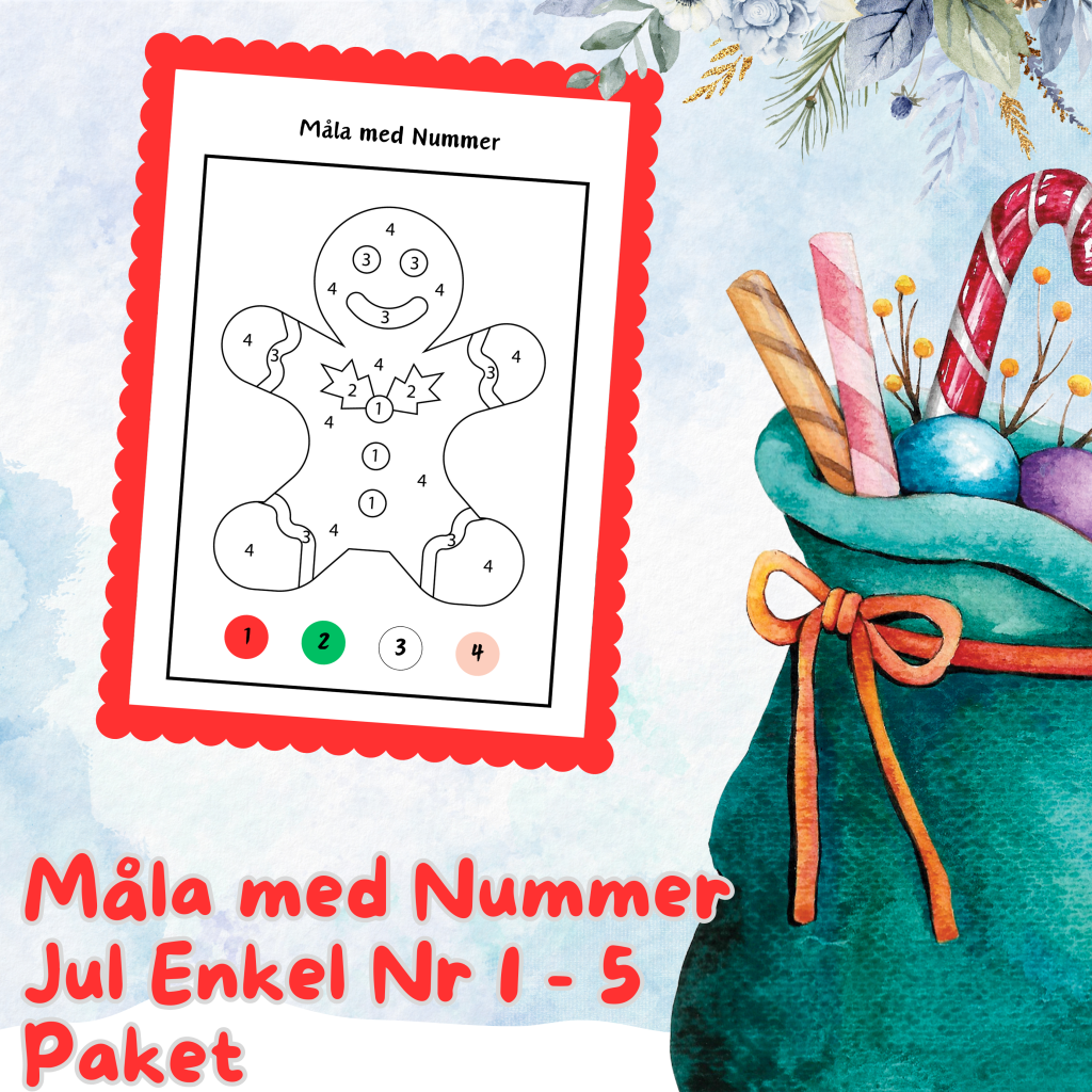 Måla med Nummer Jul Enkel Nr 1 – Nr 5 Paket