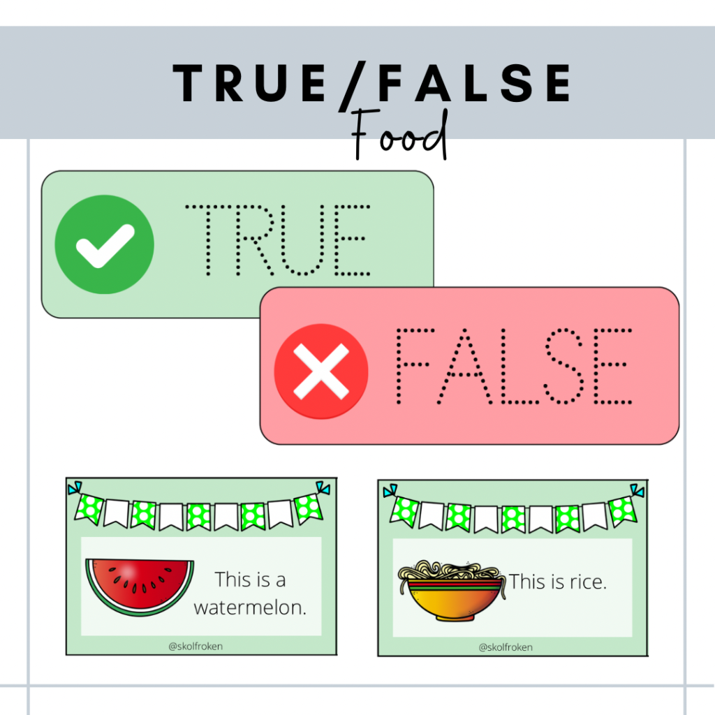 True/False – food