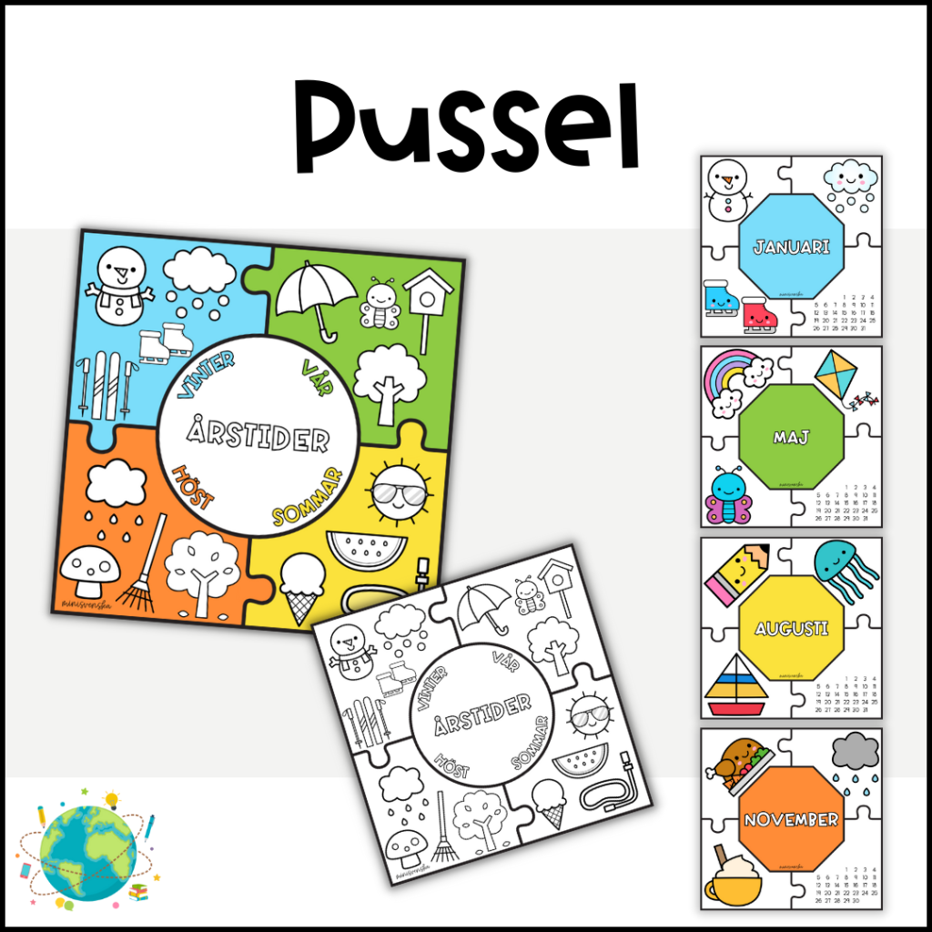 Pussel – Årstider och månader