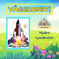 Väggkonst: Nyårs rymdraket
