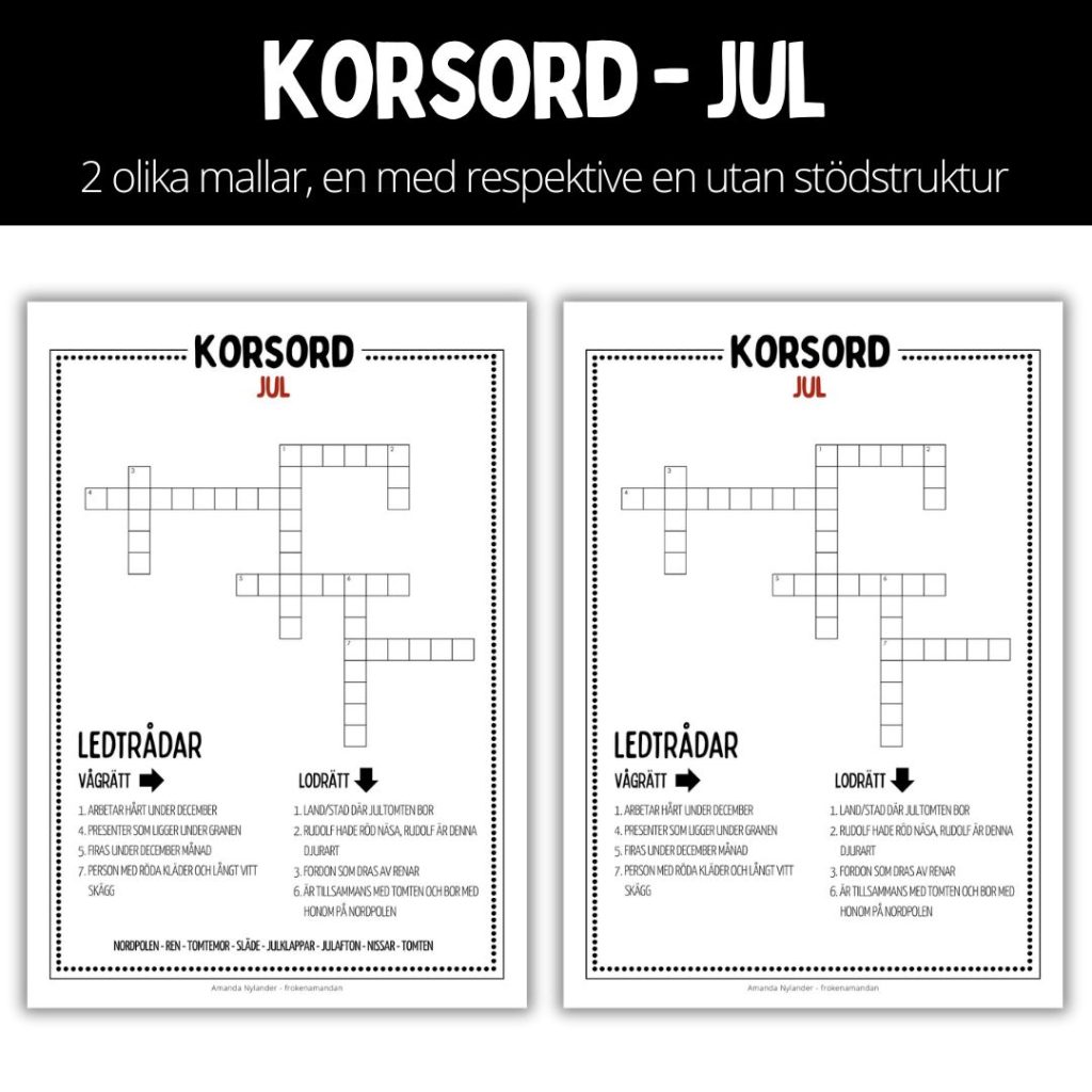 Korsord – jul