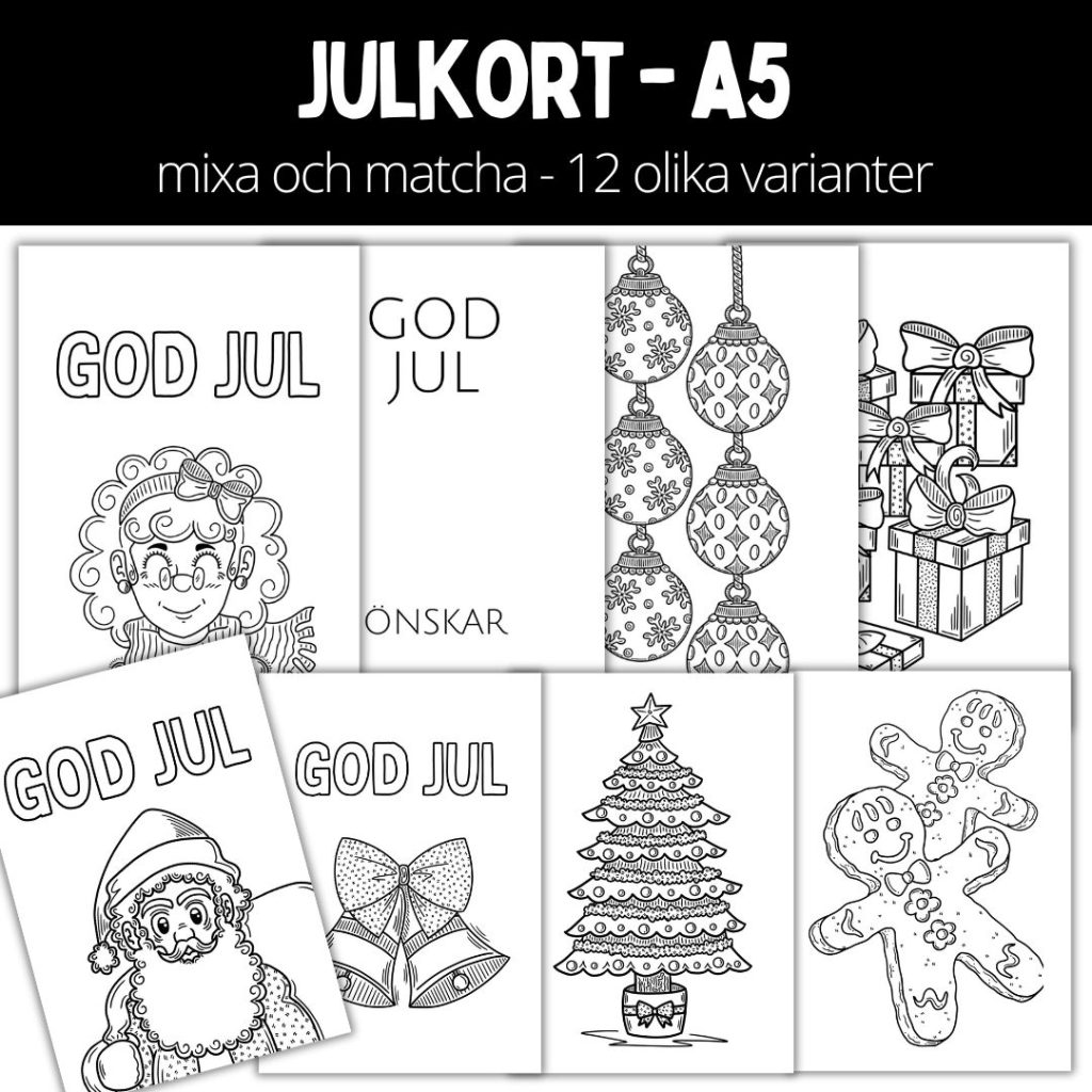 Julkort – A5 – 12 olika varianter
