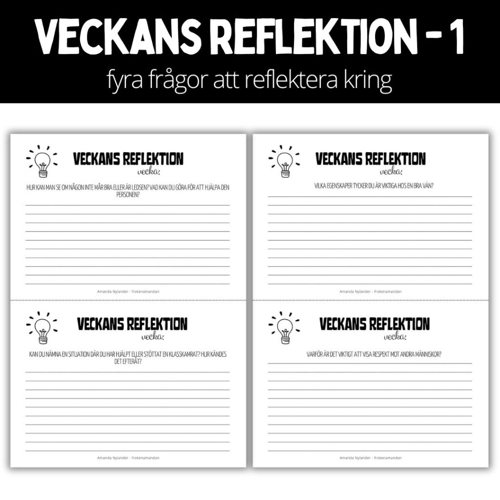 Veckans reflektion – 1