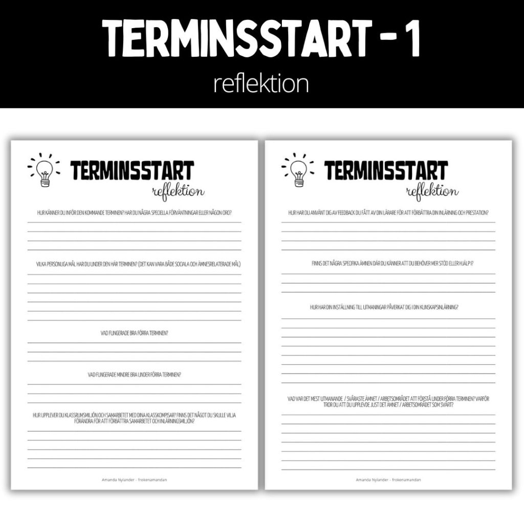 Terminsstart – 1 – reflektion
