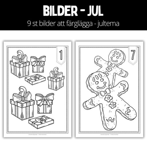 Bilder att färglägga - med julmotiv