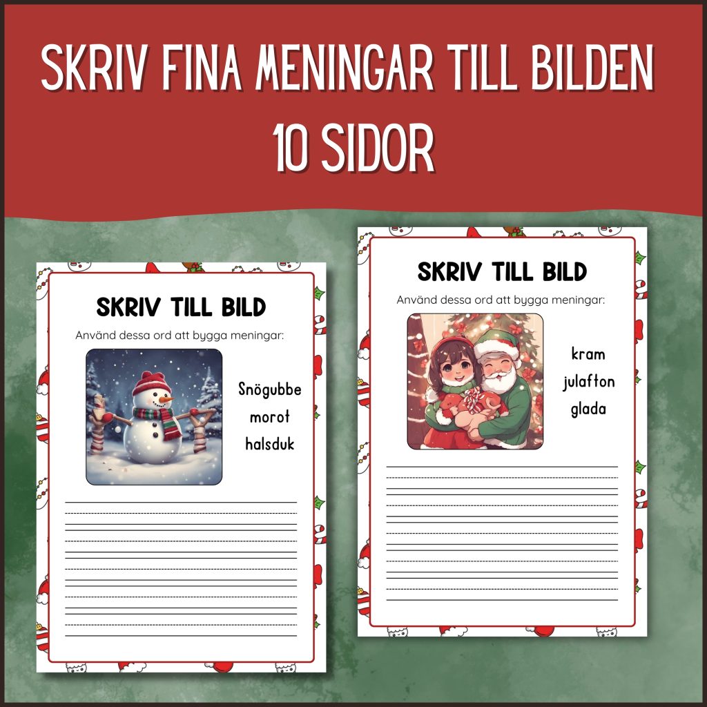 Skriv meningar med stödord (10 sidor)