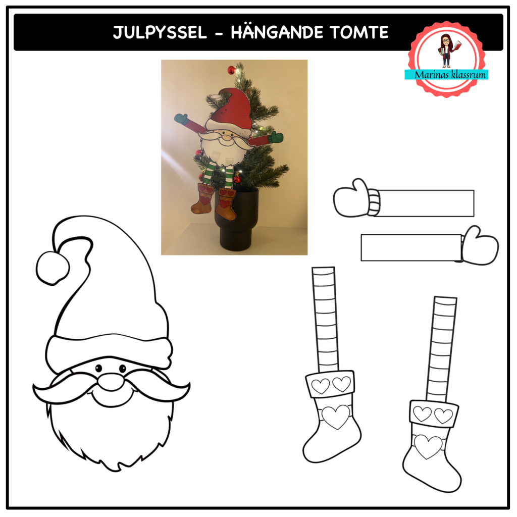 Julpyssel – hängande tomte