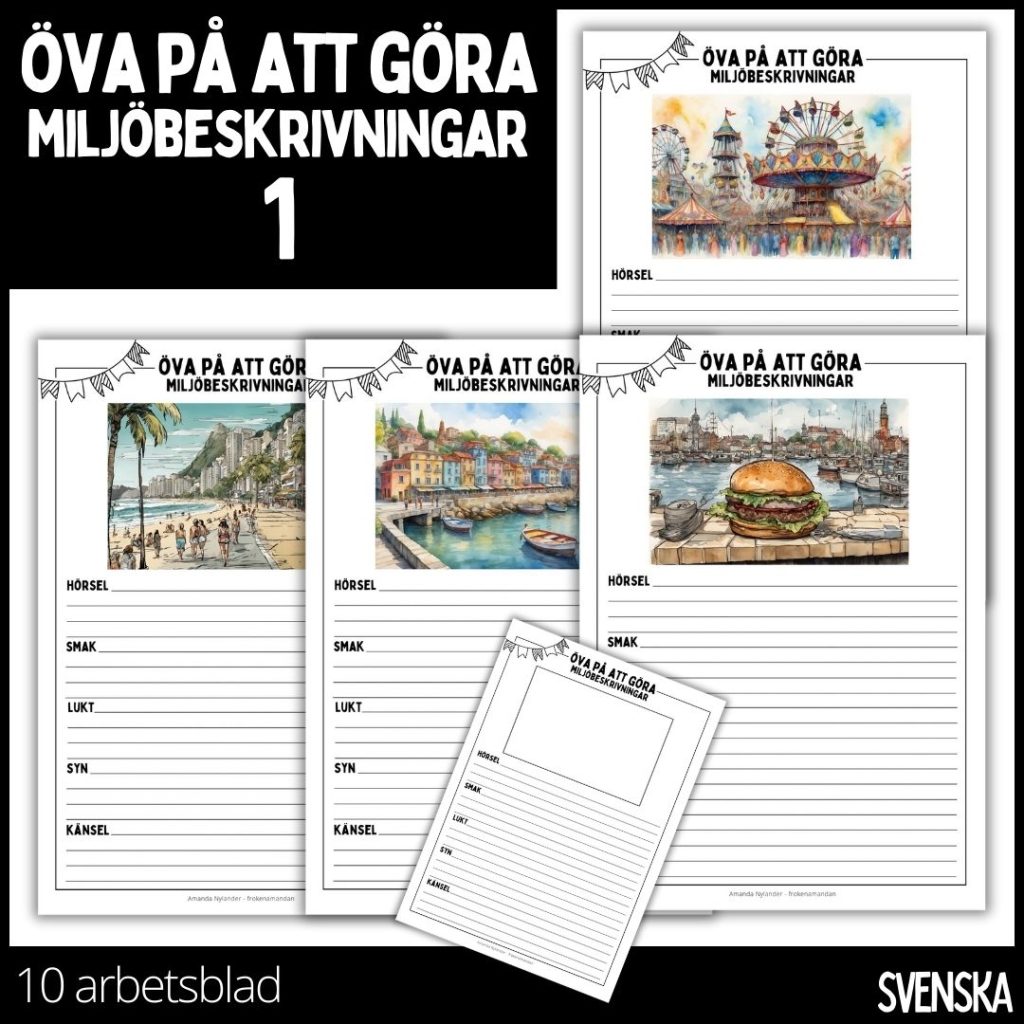 Öva på att göra miljöbeskrivningar – 1 – 10 arbetsblad