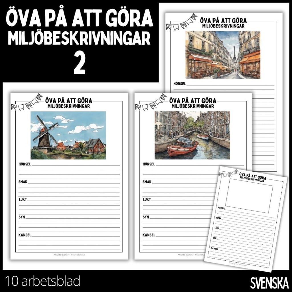 Öva på att göra miljöbeskrivningar – 2 – 10 arbetsblad